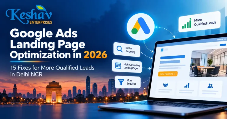 Google Ads Landing Page Optimization in 2026: 15 Fixes for More Qualified Leads in Delhi NCR