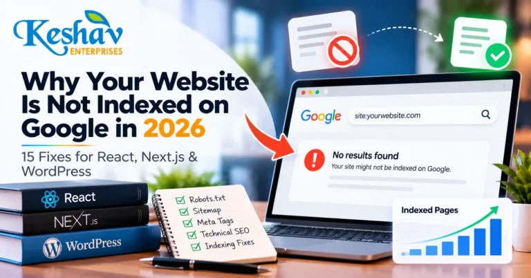 Why Your Website Is Not Indexed on Google in 2026: 15 Fixes for React, Next.js & WordPress