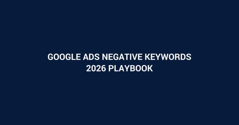 Google Ads negative keyword strategy 2026 featured graphic for Delhi NCR service businesses