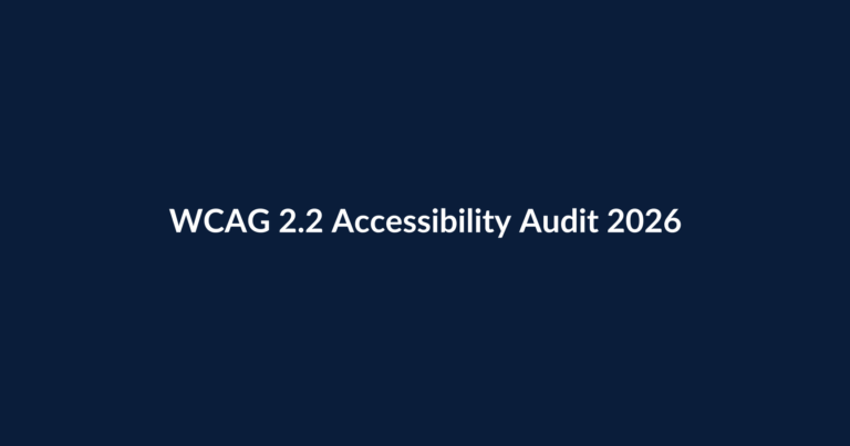 Website accessibility audit 2026 WCAG 2.2 illustrated title banner